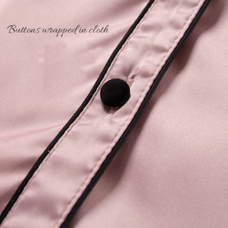 Dam Pyjamas Kort Randig Rayon Set-4