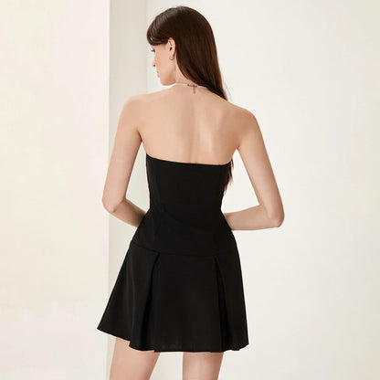 Kvinnors A-line Klänning Axelfri med Slingdetalj Polyester-2