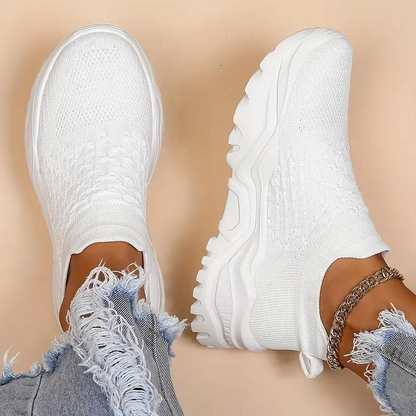 Kvinnors Slip-On Sneakers i Mjukt Material – Komfortabla Skor med Anatomiskt Fotvalv, Normal Passform, Storlekar 35-44 3