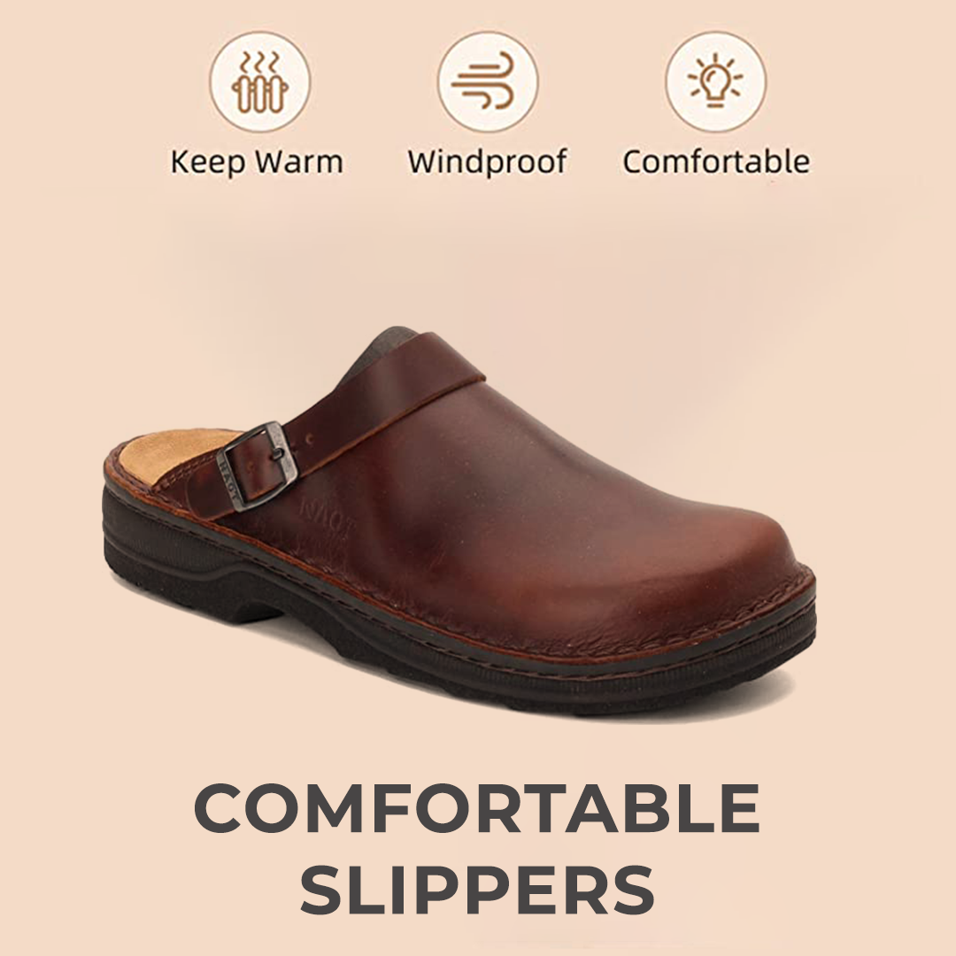 Herr Sandaler i Läder med Ergonomisk Sula och Justerbar Rem – Komfortabel Design för Inomhus och Utomhus 6