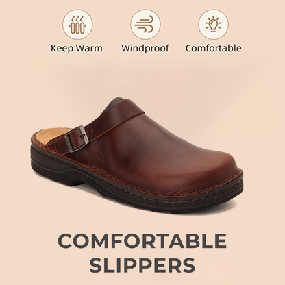 Herr Sandaler i Läder med Ergonomisk Sula och Justerbar Rem – Komfortabel Design för Inomhus och Utomhus 6