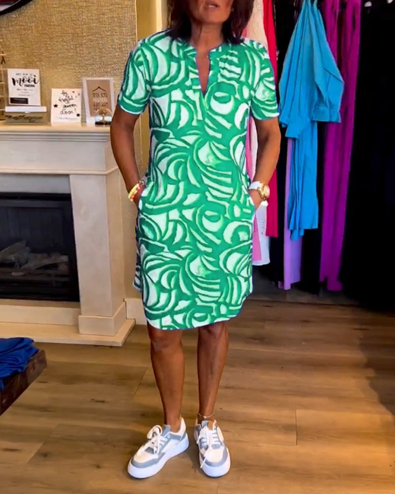 Kort Klänning Dam Elegant Lätt Material-3