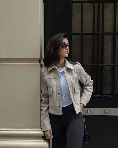 Damjacka Klassisk Stil Högkvalitativt Tyg för Dam-4