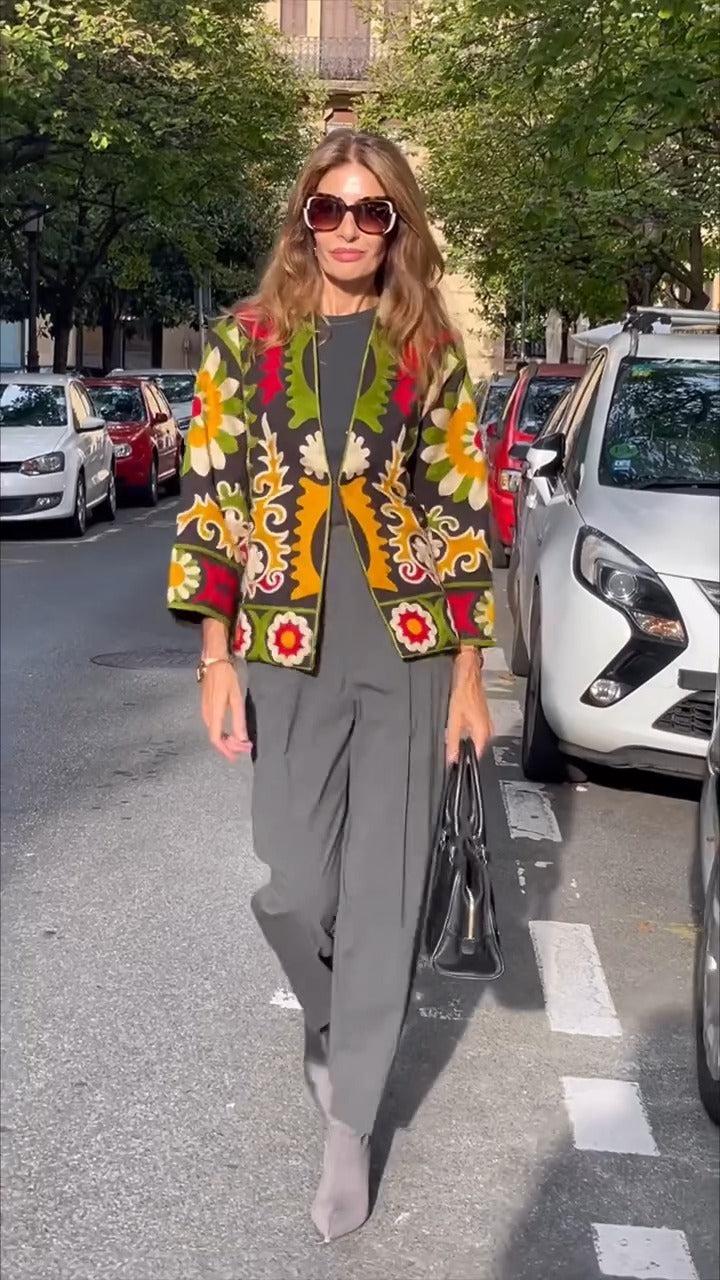 Dam Topp 3/4 Ärmar Bomull Mångsidig Stil-5