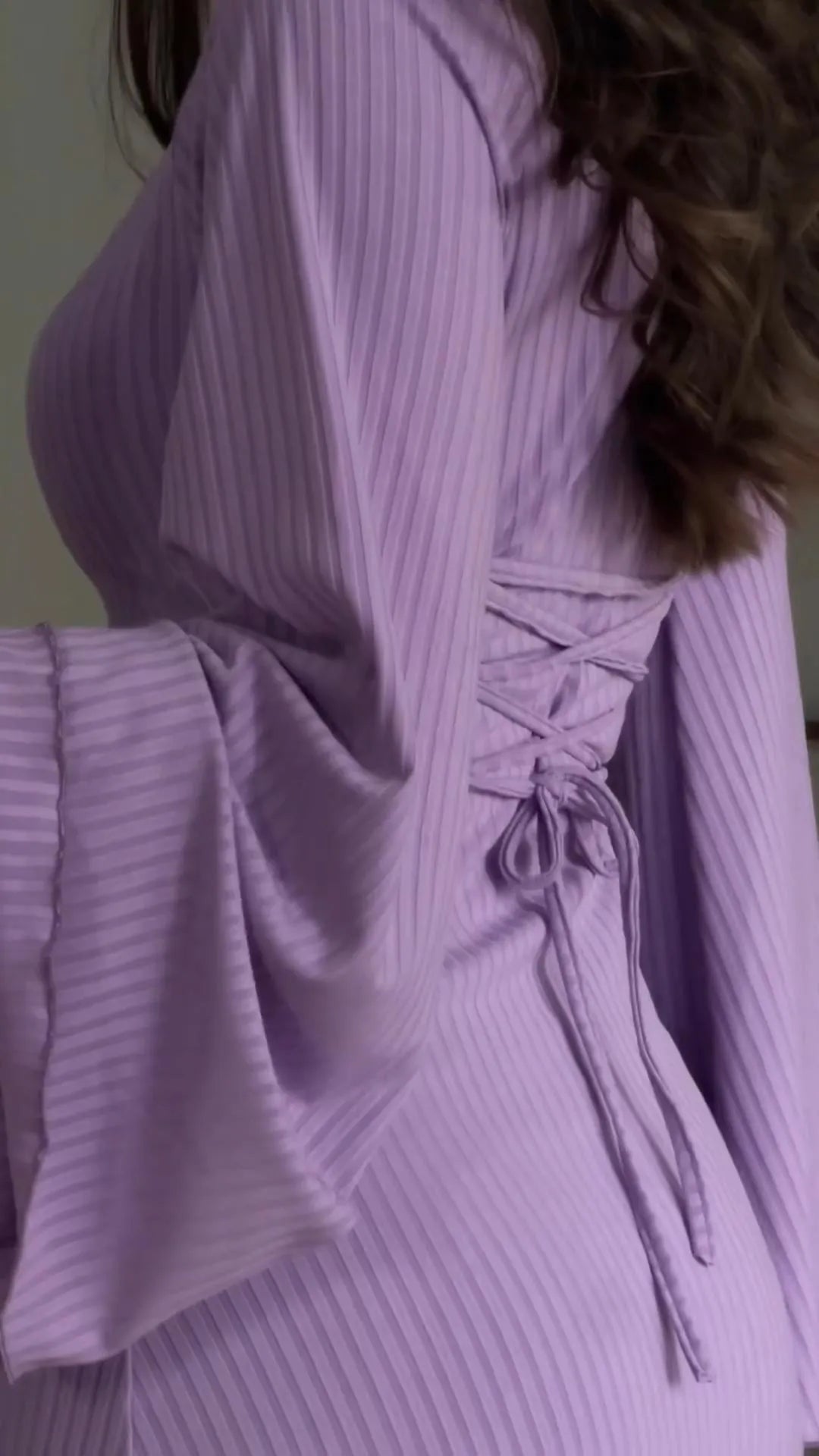 Maxiklänning Dam Flödande Ärmar Polyester Elasthan 4