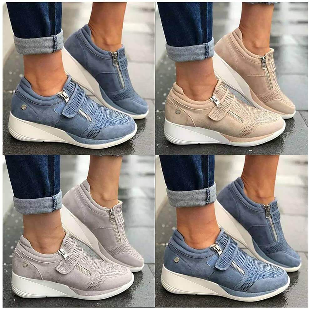 Kvinnors Sneakers med Dragkedja Högkvalitativt Syntetmaterial-6