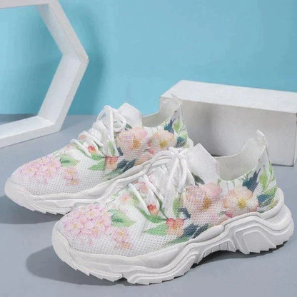 Kvinnors Skor Blommönster Andningsbara Syntetmaterial-3