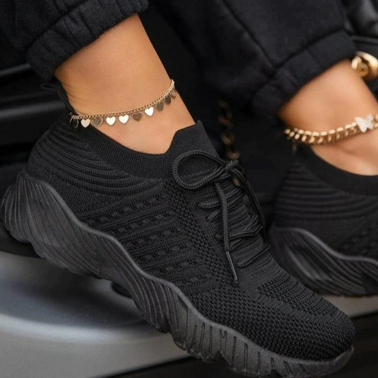 Kvinnors Sneakers Trendig Syntetisk Läder och Textil-1
