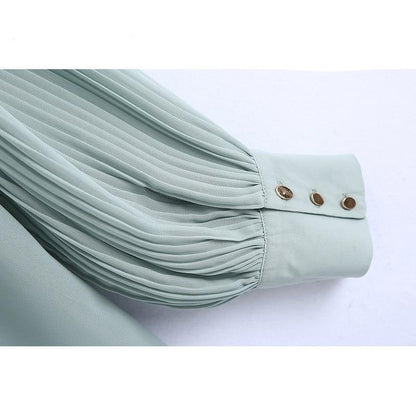 Dam Blus Ballongärmar Ruffle Polyester-3