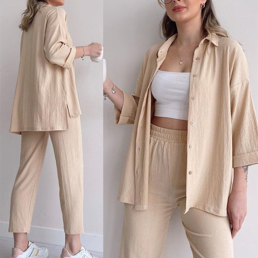 Snygga Byxor Dam Hög Midja Urban Polyester Ankellängd 0