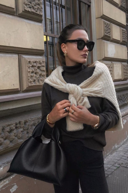 Kvinnors Läderhandväska Modern Stil Multifunktionell-5