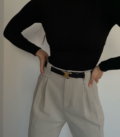 Dam Bälte Veganskt Läder Enkel Elegans Justerbar Design-3