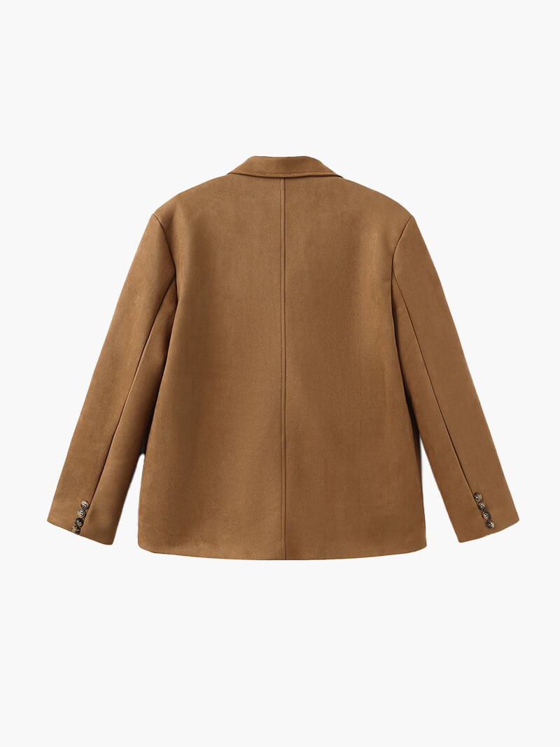 Kvinnor Avslappnad Jacka Vändbar Krage Polyester-4
