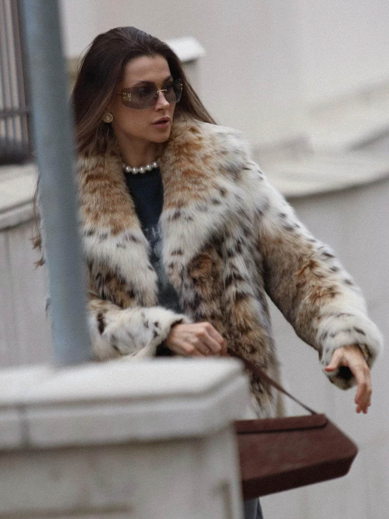 Damjacka Livia Leopardsmönster Högkvalitativ Polyester 3