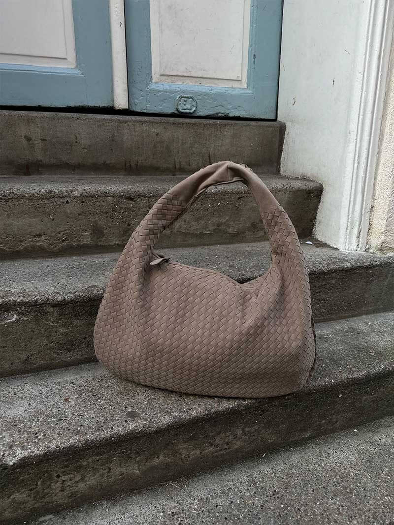 Dam Axelväska Flätad Design i Hållbart Konstläder-4