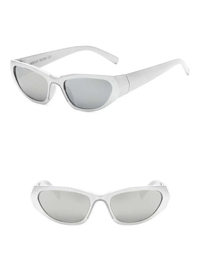 Dam Solglasögon Retro Sportstil Hållbar Plast Metall-5