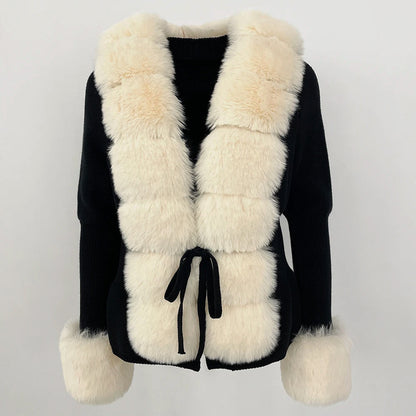Dam Vinterjacka Med Pälsfoder Elegant Design Slim Fit 4