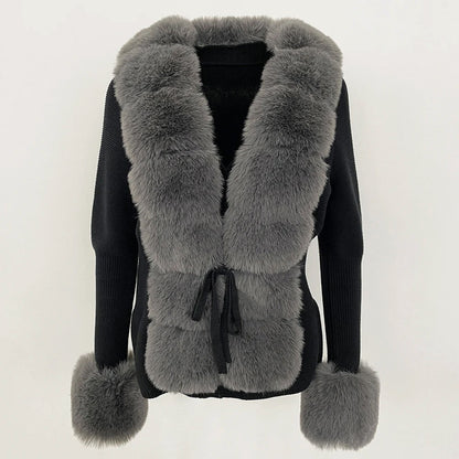 Dam Vinterjacka Med Pälsfoder Elegant Design Slim Fit 5