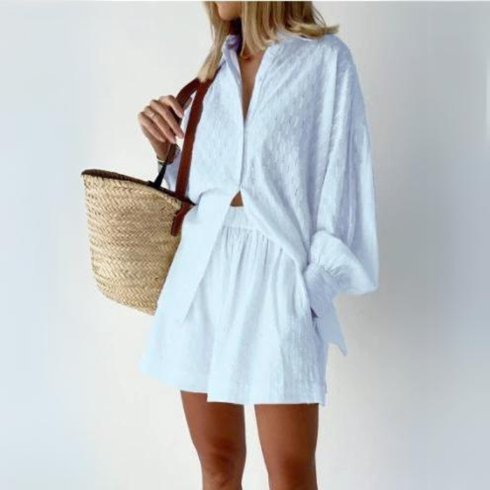 Variant image for Tvådelat Set Dam Lätt Passform Bomull Polyester-29