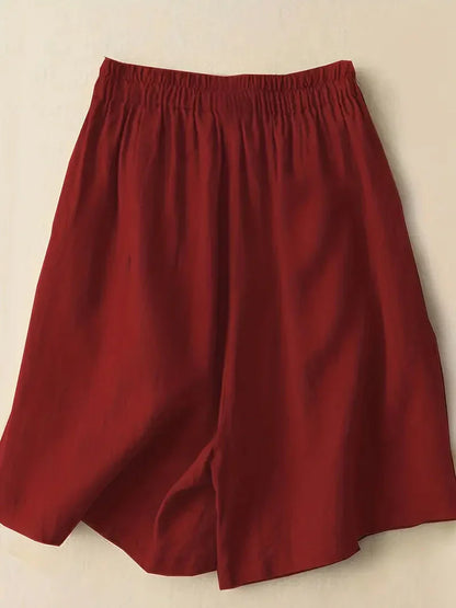 Kvinnors Högmidjade Shorts Lätt Rayon-6