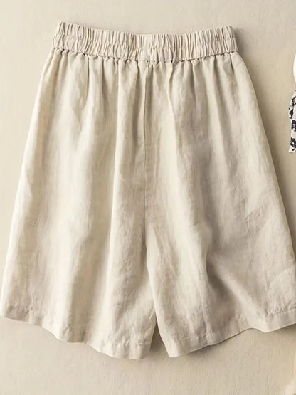 Kvinnors Högmidjade Shorts Lätt Rayon-5
