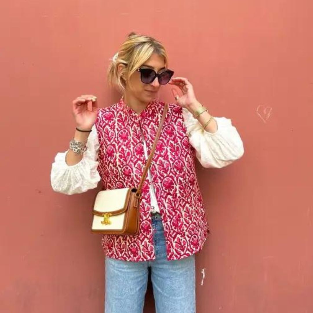 Dam Väst Blommig Design Skräddarsydd Polyester-3