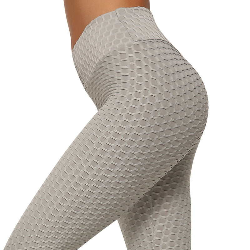 Hög Midja Leggings Dam Bikakestruktur Elastiskt Material För Träning och Vardag-5