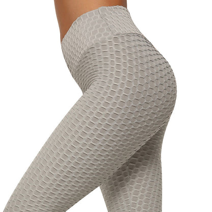 Hög Midja Leggings Dam Bikakestruktur Elastiskt Material För Träning och Vardag-5