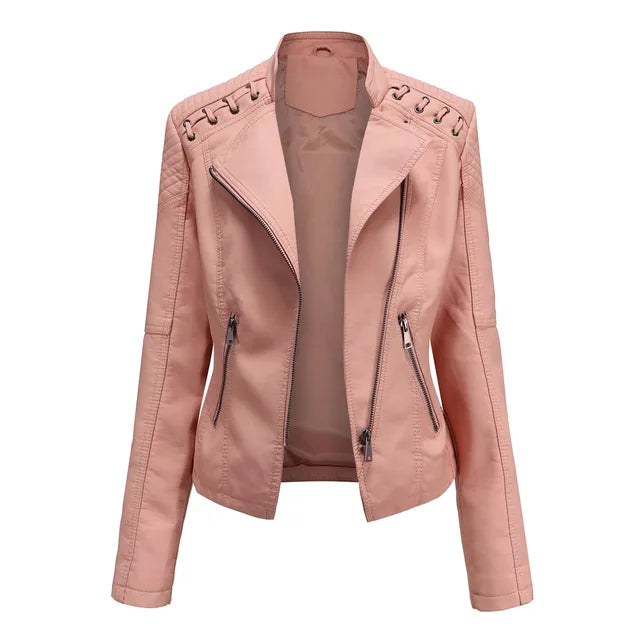 Variant image for Dam Skinnjacka Slim Fit Syntetiskt Läder-29