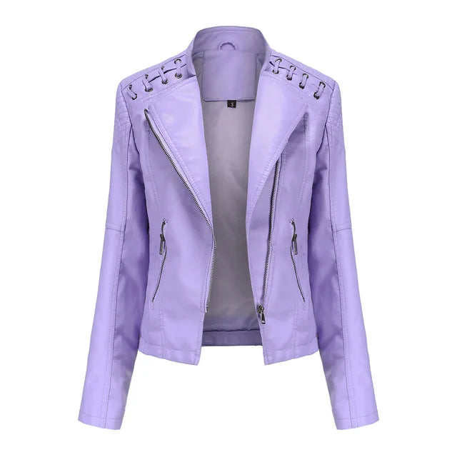 Variant image for Dam Skinnjacka Slim Fit Syntetiskt Läder-49