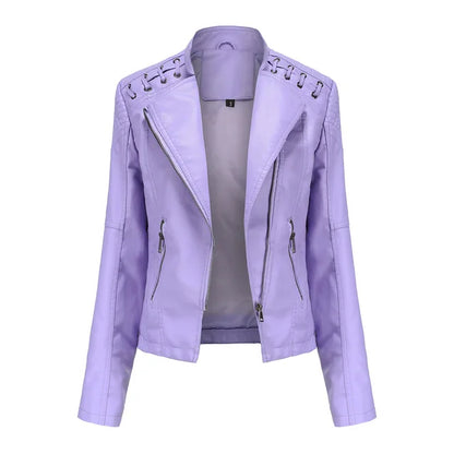 Variant image for Dam Skinnjacka Slim Fit Syntetiskt Läder-49