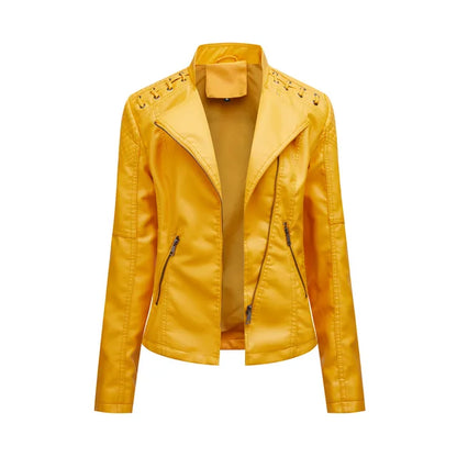 Variant image for Dam Skinnjacka Slim Fit Syntetiskt Läder-59