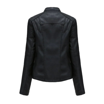 Dam Skinnjacka Slim Fit Syntetiskt Läder-4