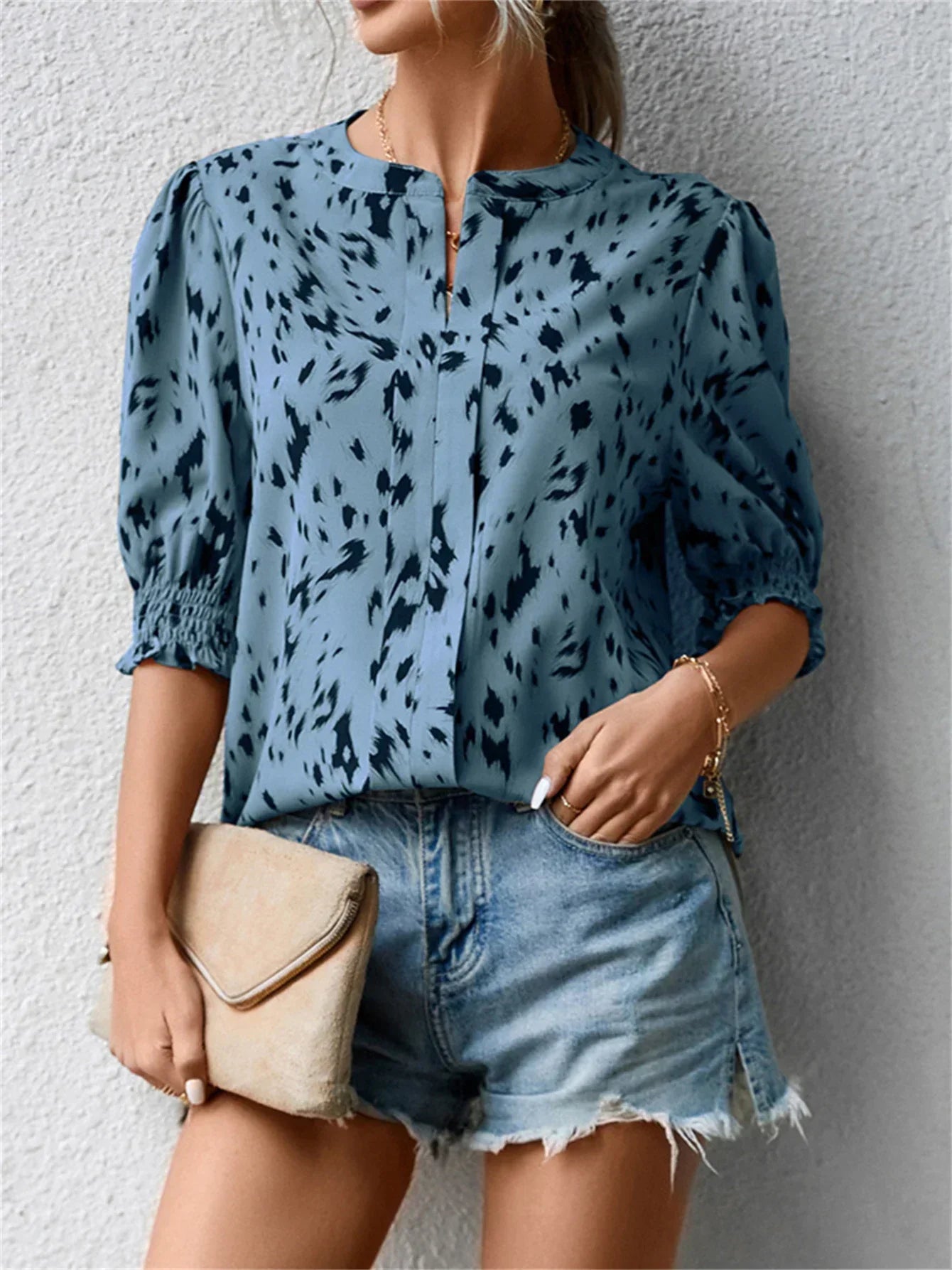 Dam Skjorta Klassisk Avslappnad 100% Bomull-1