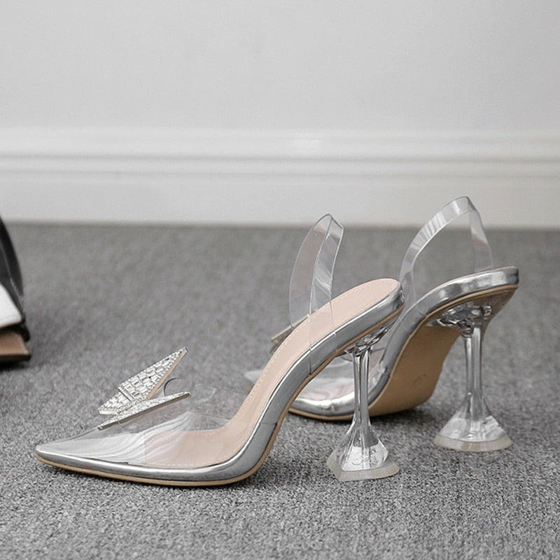 Dam Skor Spetsig Silhuett med Fjärilsapplikationer i Lätt Material-2