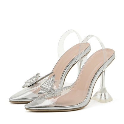 Dam Skor Spetsig Silhuett med Fjärilsapplikationer i Lätt Material-5