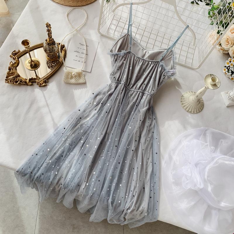 Kvinnors Midi Klänning Hjärtformad Halsringning Paljetter Bomull Polyester Spandex-4