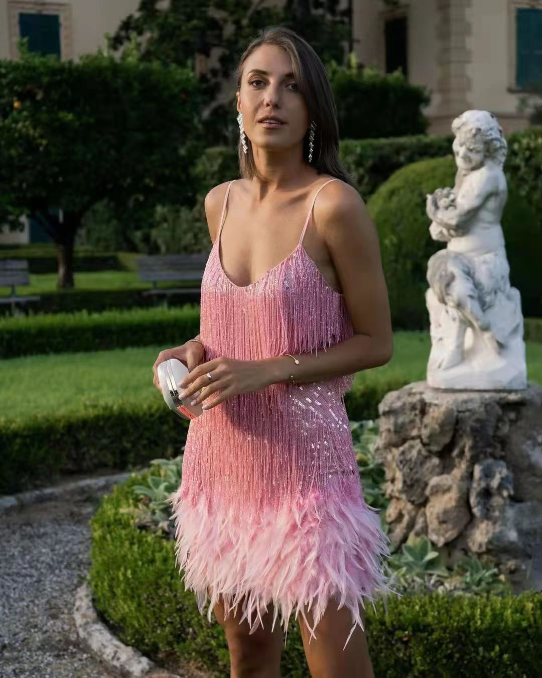 Dam Cocktailklänning Elegant Mångsidig Högkvalitativt Tyg med Elasthan-3
