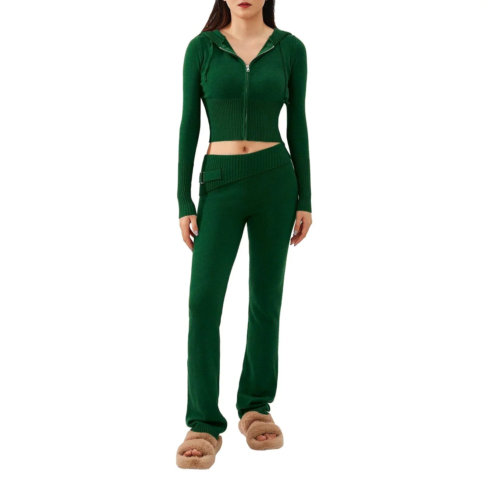 Variant image for Dam Loungewear Set Med Huva Och Dragkedja 100% Bomull-25