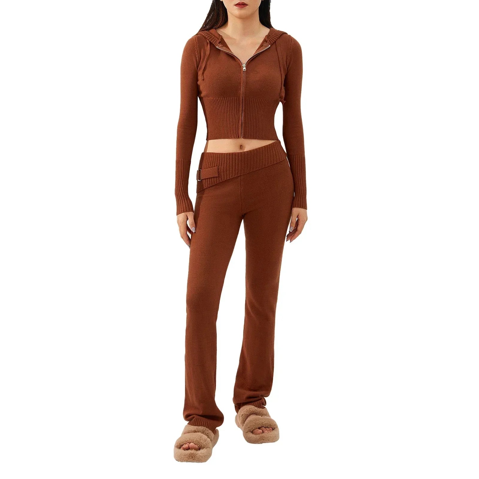 Variant image for Dam Loungewear Set Med Huva Och Dragkedja 100% Bomull-19