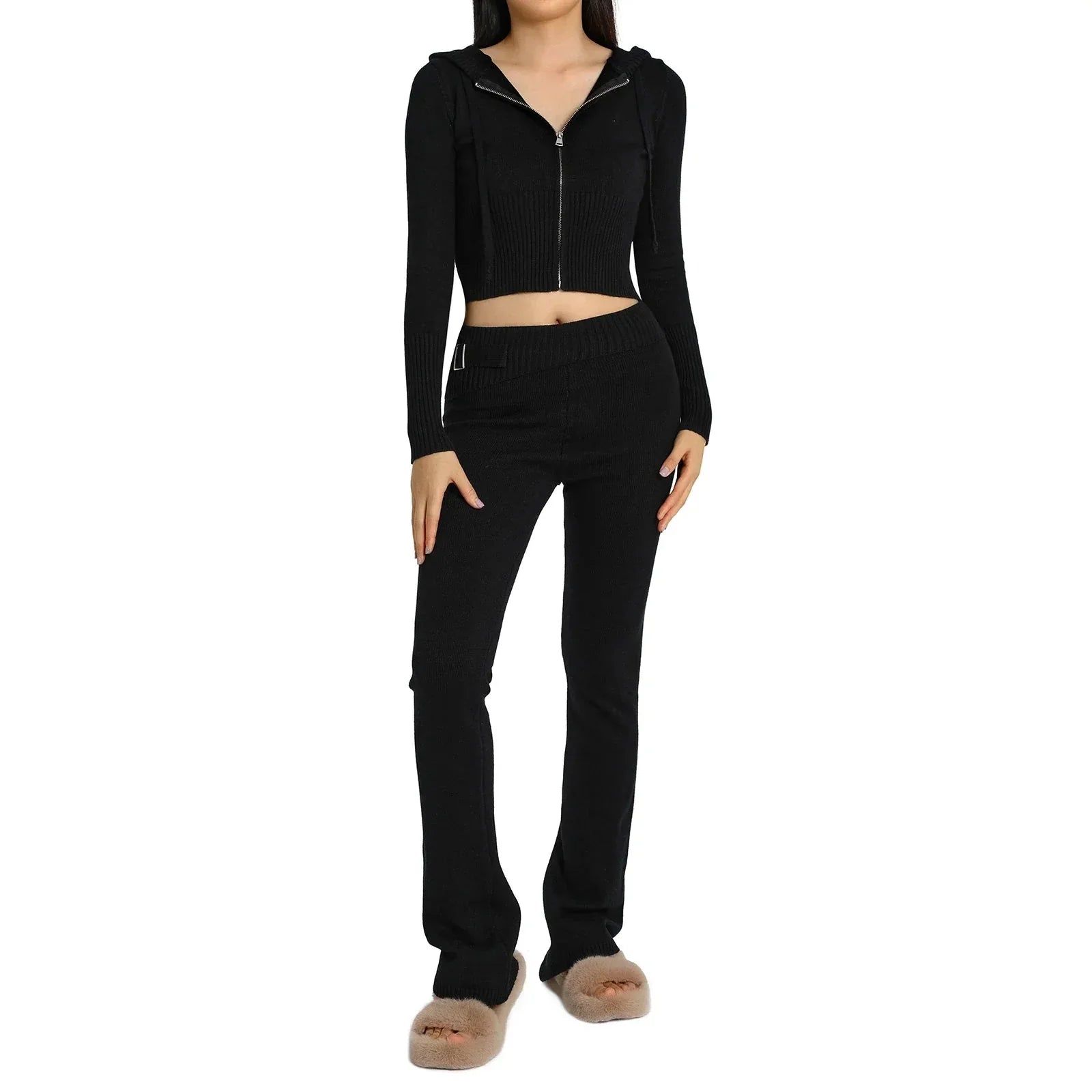 Variant image for Dam Loungewear Set Med Huva Och Dragkedja 100% Bomull-10