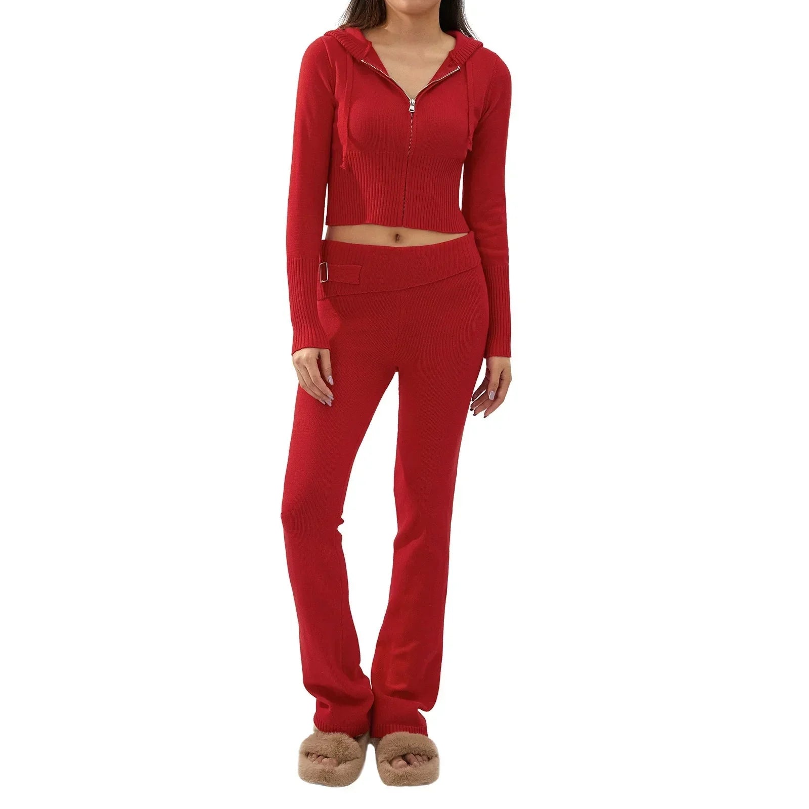 Variant image for Dam Loungewear Set Med Huva Och Dragkedja 100% Bomull-22
