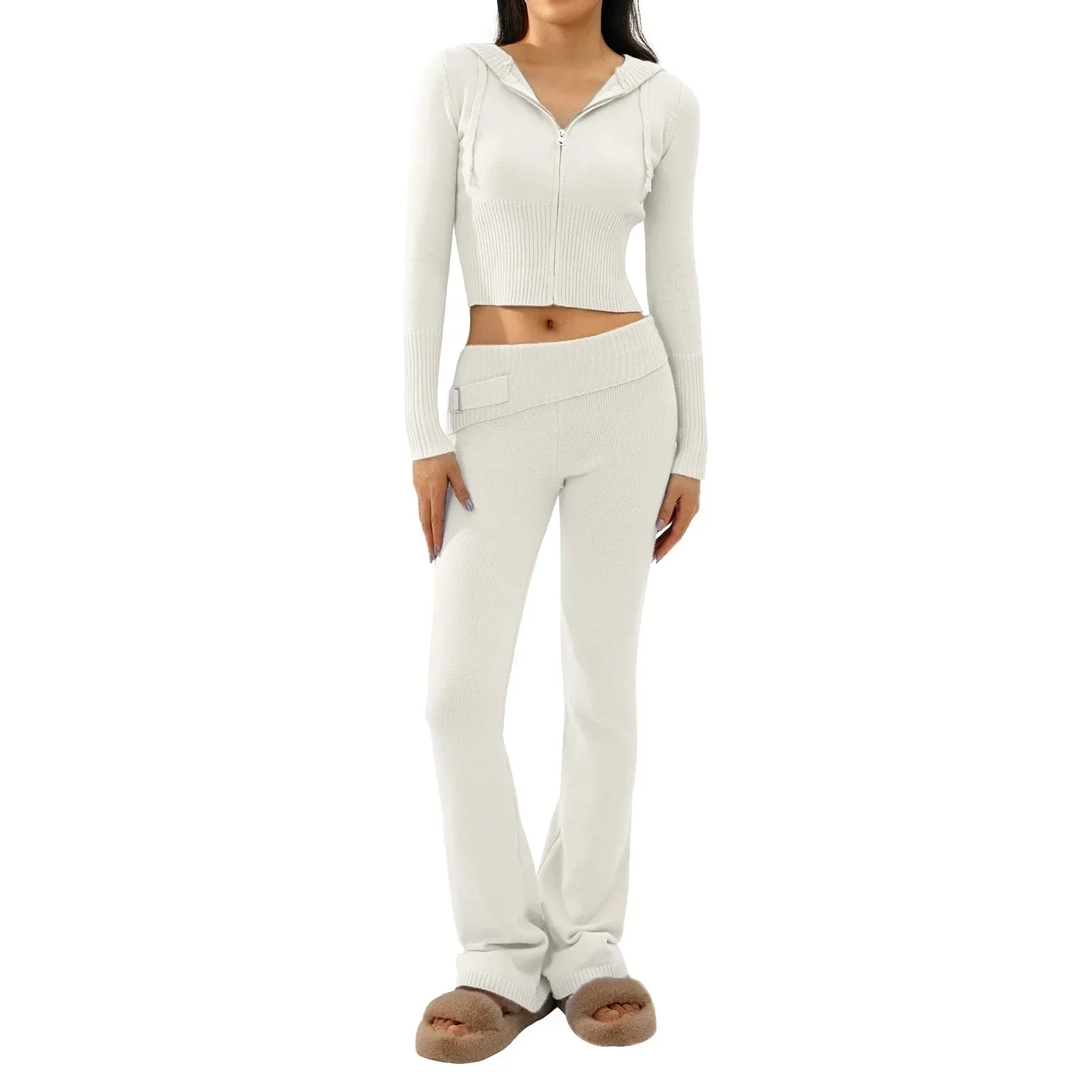 Variant image for Dam Loungewear Set Med Huva Och Dragkedja 100% Bomull-4