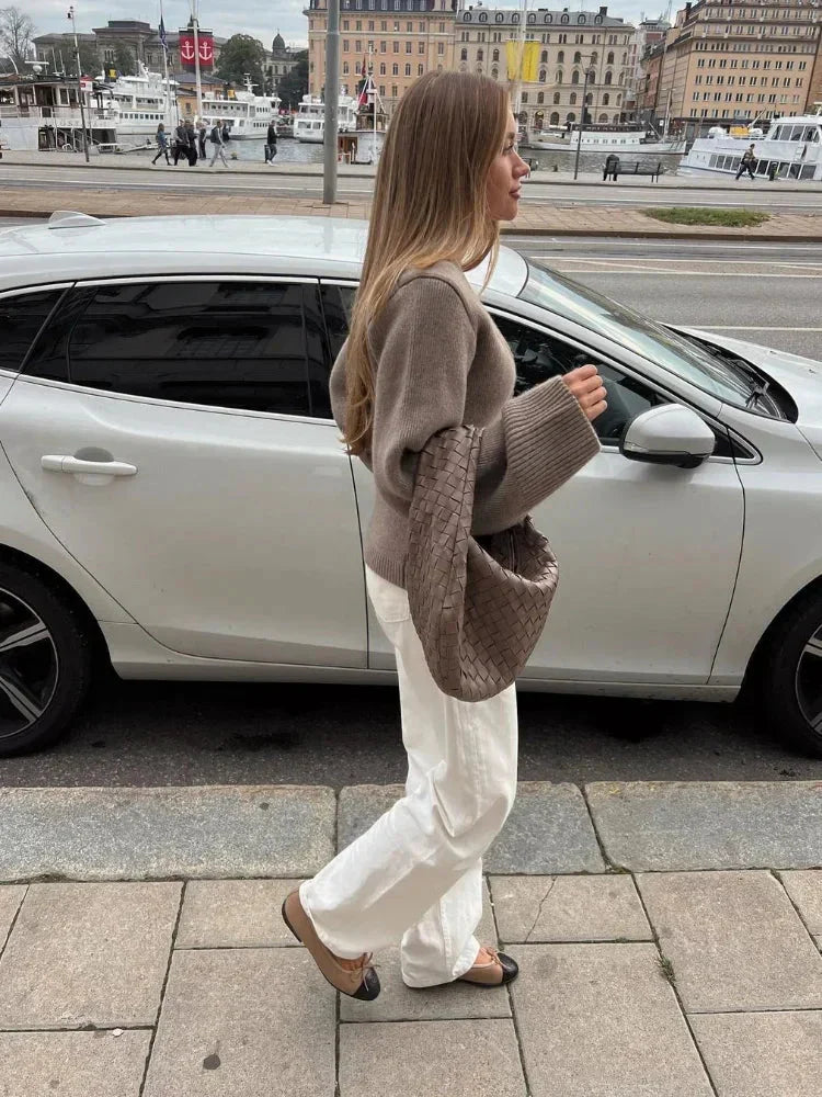 Kvinnors V-ringad Blus med Knappar Kvalitativt Material-4