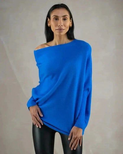 Dam Tröja Asymmetrisk Långärmad Mjuk Textil 14