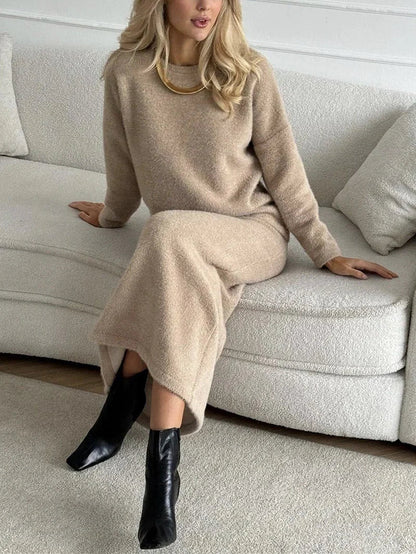 Kvinnors Tvådelad Outfit Cirkeltröja Sjöjungfru Kjol Mjuk Blandning-2