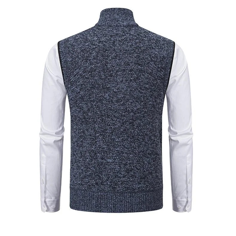 Herr Väst Dragkedja Mjuk Polyester Elegant Stil-3