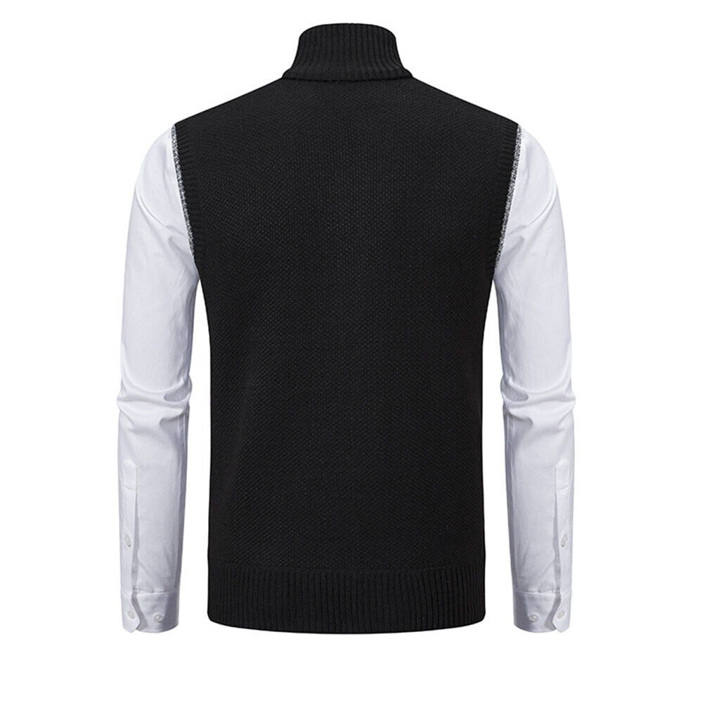 Herr Väst Dragkedja Mjuk Polyester Elegant Stil-5