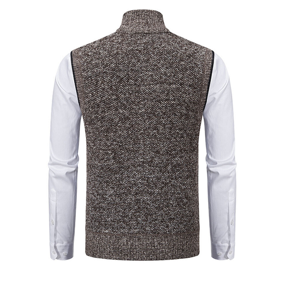 Herr Väst Dragkedja Mjuk Polyester Elegant Stil-6