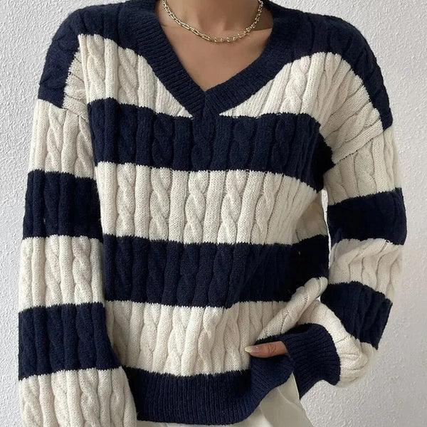 Lindex Stickad Dam Tröja Lös Axel Mjukt Material-4